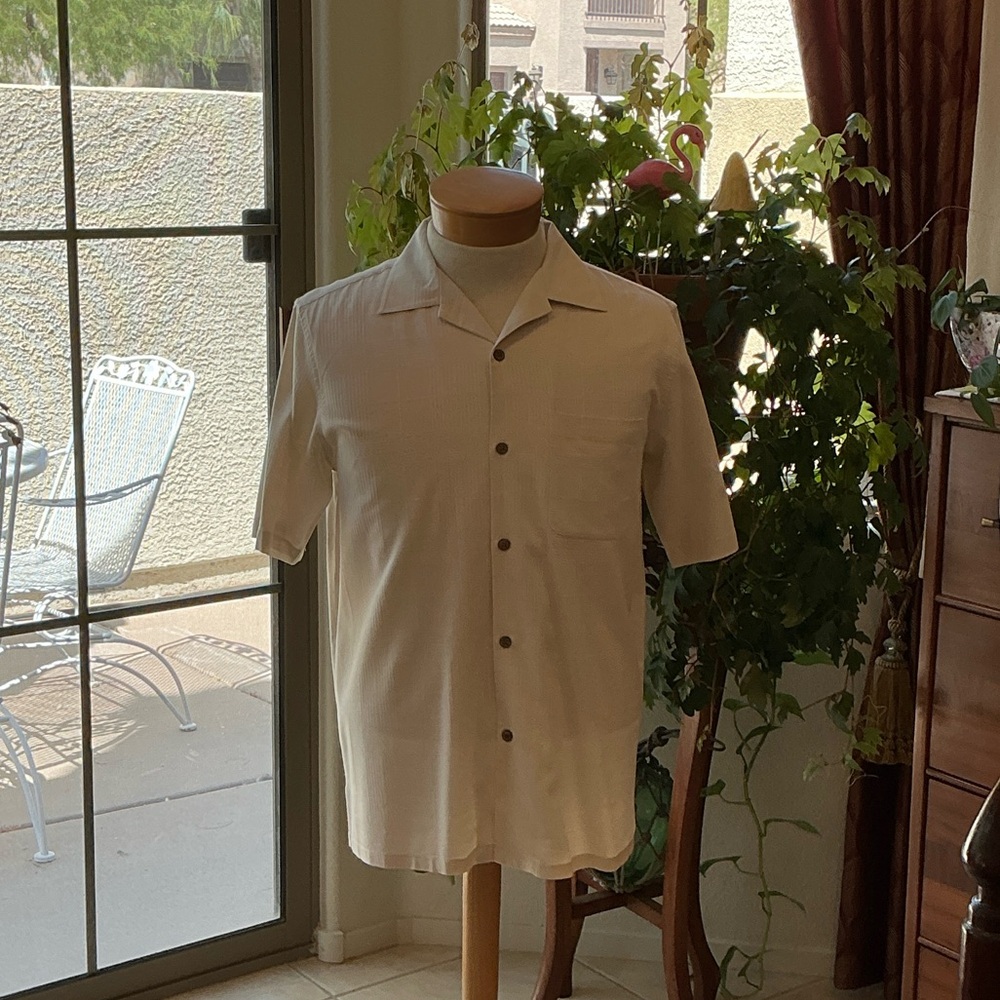 Men's Cream Short Sleeve Shirt